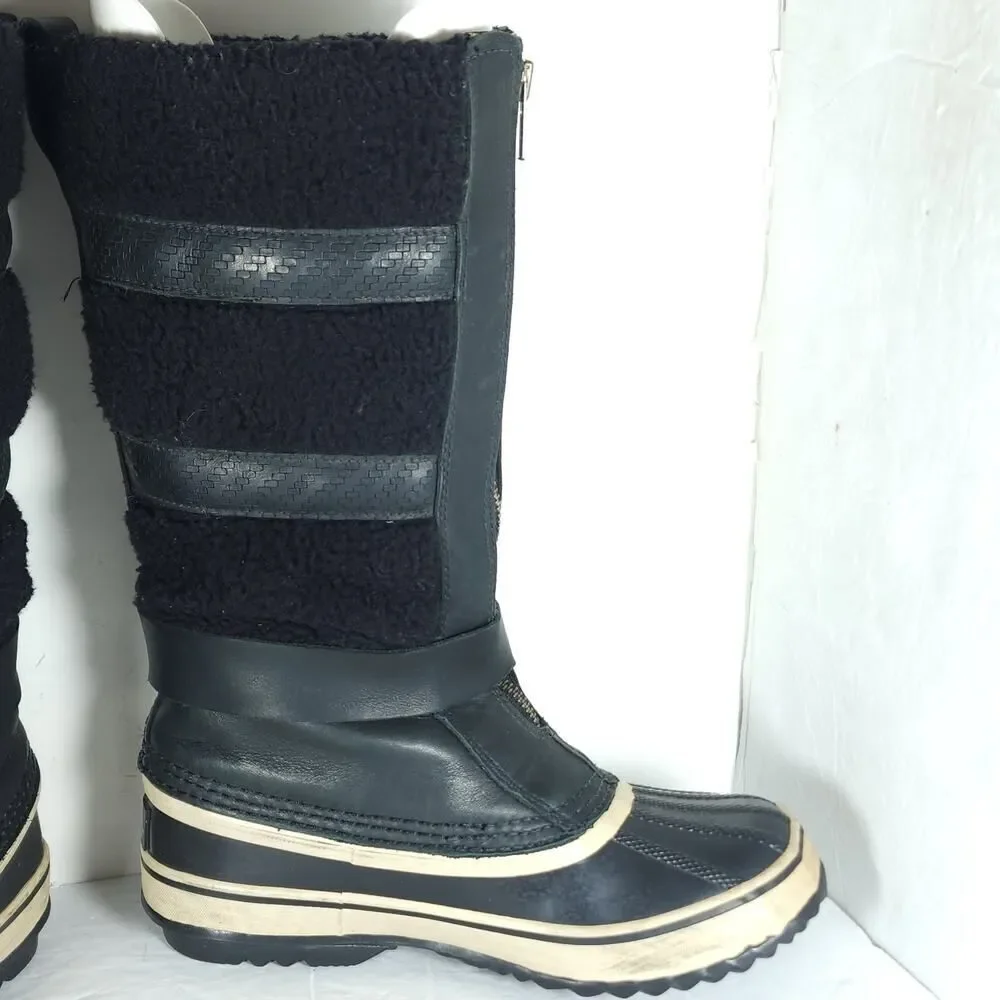 Sorel Women's Helen Of Tundra II US7 Black Leather Waterproof Winter Boots